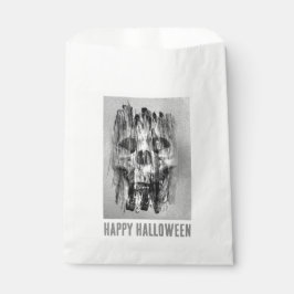 Fröhliches Halloween. Bedrängter Totenkopf Geschenktütchen