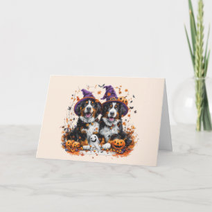 Fröhliches Halloween Berner Sennenhunde Feiertagskarte