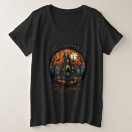 Fröhliches Halloween, bleibe spöttisch, Burg Große Größe T-Shirt