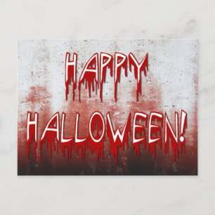 Fröhliches Halloween Blut auf Postkarte