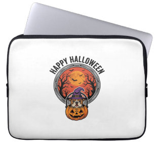 Fröhliches Halloween Bulldogge Hexe Kürbis Vintage Laptopschutzhülle