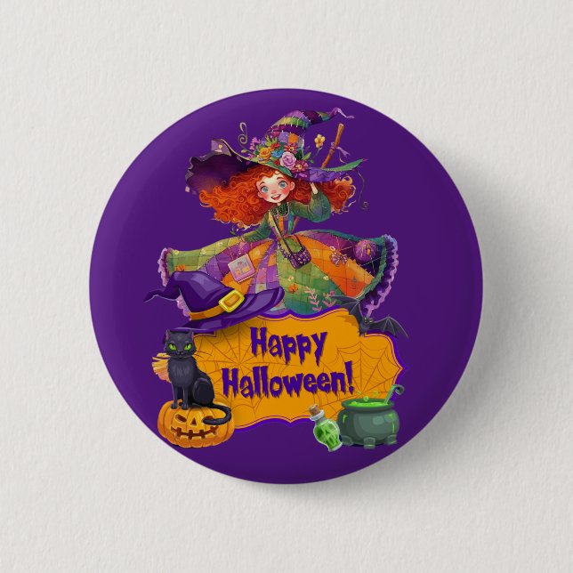 Fröhliches Halloween  Button (Vorderseite)