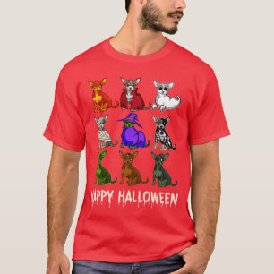Fröhliches Halloween Chihuahua Hund Hexe Mumie Hal T-Shirt