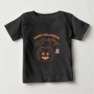 Fröhliches Halloween Damen Kostüm Kleidung Schwarz Baby T-shirt
