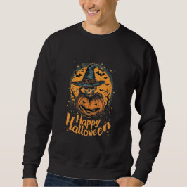 Fröhliches Halloween-Design auf Schwarz Sweatshirt