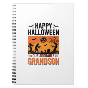 Fröhliches Halloween Enkel Vintage Gruseliges Shir Notizblock
