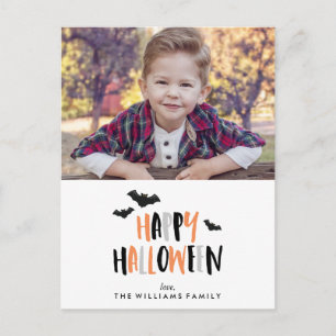 Fröhliches Halloween-Familienfoto Ankündigungspostkarte