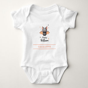 Fröhliches Halloween-Fledermaus-Baby-Bodysuit nach Baby Strampler