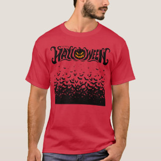 Fröhliches Halloween Fledermaus retro T-Shirt