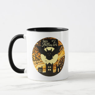 Fröhliches Halloween Fledermaus Vollmond Halloween Tasse