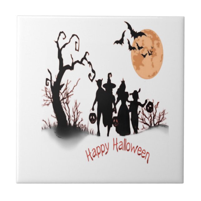 Fröhliches Halloween Fliese (Vorderseite)
