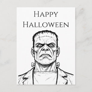 Fröhliches Halloween Frankenstein Postkarte