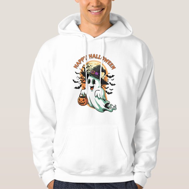 "Fröhliches Halloween" Geist Hoodie (Vorderseite)