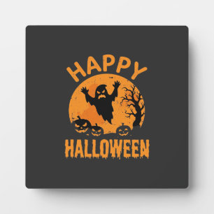 Fröhliches Halloween-Geist-Kürbis-Vektordesign Fotoplatte