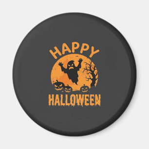 Fröhliches Halloween-Geist-Kürbis-Vektordesign Magnet