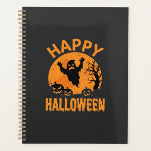 Fröhliches Halloween-Geist-Kürbis-Vektordesign Planer