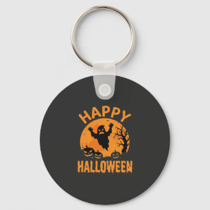 Fröhliches Halloween-Geist-Kürbis-Vektordesign Schlüsselanhänger