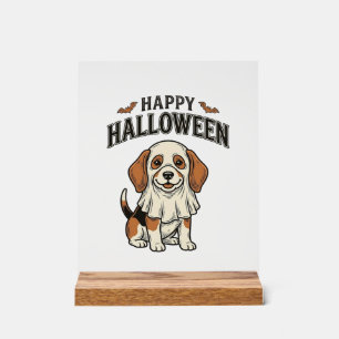 Fröhliches Halloween-Geisterhund-Vintage-Gravur-Sh Acrylschild