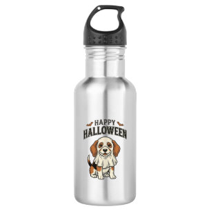 Fröhliches Halloween-Geisterhund-Vintage-Gravur-Sh Edelstahlflasche
