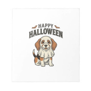 Fröhliches Halloween-Geisterhund-Vintage-Gravur-Sh Notizblock