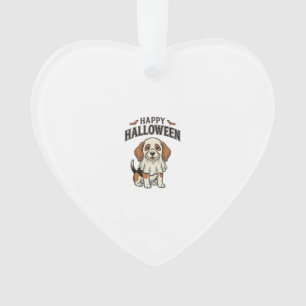 Fröhliches Halloween-Geisterhund-Vintage-Gravur-Sh Ornament