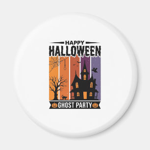 Fröhliches Halloween-Geisterparty-Spookhaus-Shirt Magnet