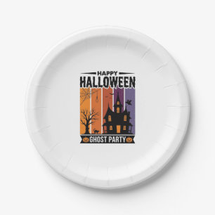 Fröhliches Halloween-Geisterparty-Spookhaus-Shirt  Pappteller