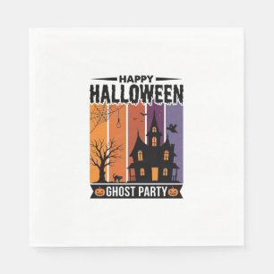 Fröhliches Halloween-Geisterparty-Spookhaus-Shirt  Serviette