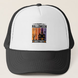 Fröhliches Halloween-Geisterparty-Spookhaus-Shirt  Truckerkappe