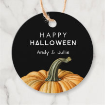 Fröhliches Halloween-Geschenk-Tag mit Kürbis