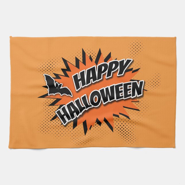 Fröhliches Halloween Geschirrtuch (Horizontal)