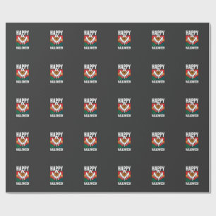 Fröhliches Halloween Gespenst Spinnennetz Retro Geschenkpapier