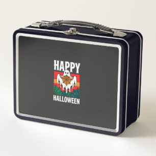 Fröhliches Halloween Gespenst Spinnennetz Retro Metall Brotdose