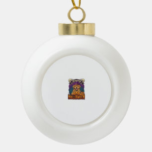 Fröhliches Halloween Golden Retriever Hexenhut Kür Keramik Kugel-Ornament