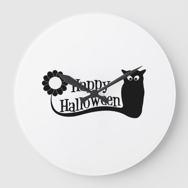 Fröhliches Halloween Große Wanduhr (Vorderseite)