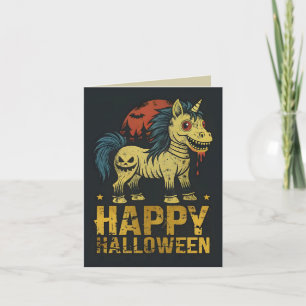 Fröhliches Halloween Grusel-Einhorn Karte