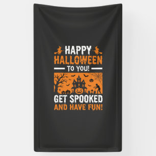 Fröhliches Halloween Grusel-Hexenhaus-Zitat Banner