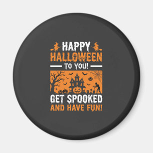 Fröhliches Halloween Grusel-Hexenhaus-Zitat Magnet