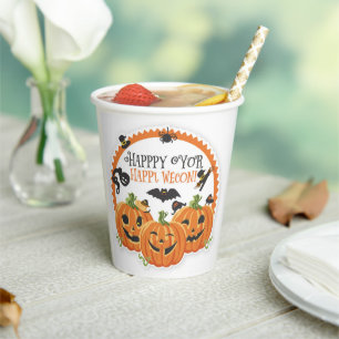 Fröhliches Halloween Grusel-Saison-Feierdesign Pappbecher