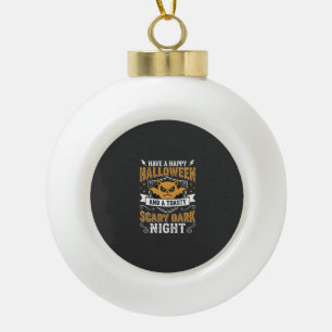 Fröhliches Halloween Gruselige Dunkle Nacht Vektor Keramik Kugel-Ornament