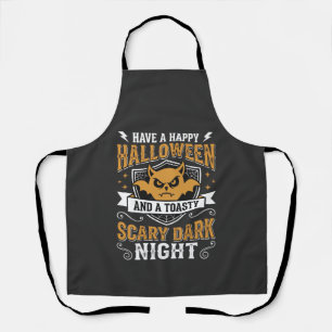 Fröhliches Halloween Gruselige Dunkle Nacht Vektor Schürze