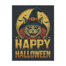 Fröhliches Halloween Gruselige Hexenkatze