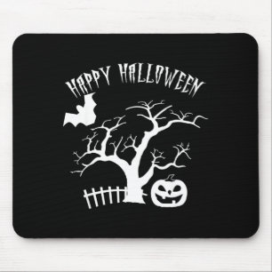 Fröhliches Halloween gruselige Nacht Baum Kürbisge Mousepad