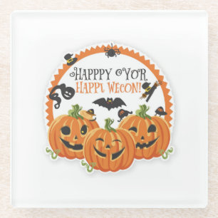Fröhliches Halloween Gruselige Saison Feier Design Glasuntersetzer