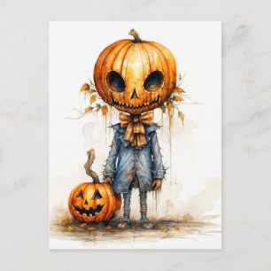 Fröhliches Halloween Gruseliger Kürbisteufel Postkarte