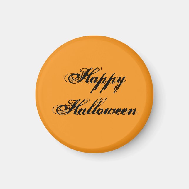 Fröhliches Halloween Handschrift-Magnet (Orange &  Magnet (Vorne)