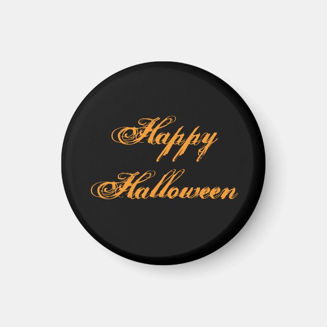 Fröhliches Halloween Handschrift Magnet (Schwarz & (Vorne)