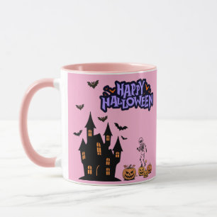 Fröhliches Halloween hellrosa Tasse