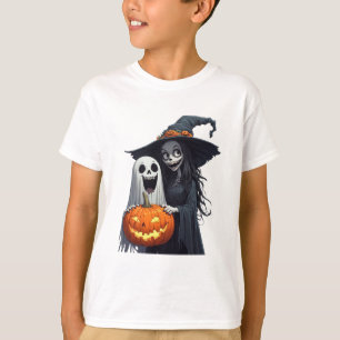 Fröhliches Halloween Hexe Geist Kürbis 🪄 T-Shirt