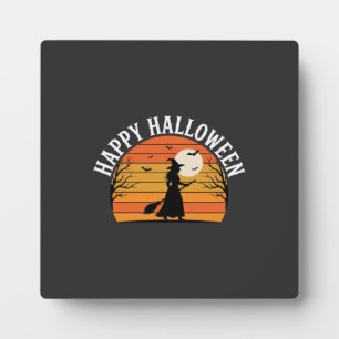 Fröhliches Halloween Hexe Sonnenuntergang Design_1 Fotoplatte